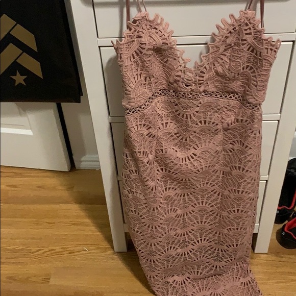 Bardot Lace Cocktail Dress In Dusty Pink NWT! - Picture 6 of 6